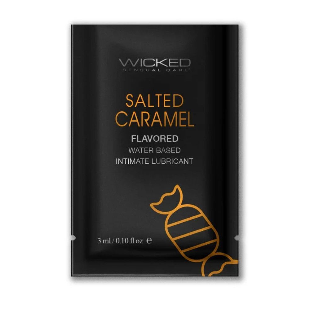 Пробник лубриканта Wicked Aqua Salted Caramel (солёная карамель) на водной основе, 3 мл