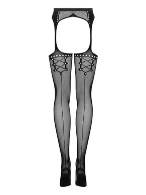 Чулки с поясом Garter stockings S314 czarny S/M/L Obsessive