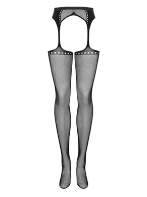 Панчохи з поясом Garter stockings S314 czarny S/M/L Obsessive