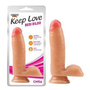 Фалоімітатор реалістичний з мошонкою Chisa&nbsp;Keep&nbsp;Love&nbsp;Bedi&nbsp;Dildo на присосці, бежевий