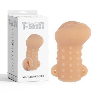 Мастурбатор вагіна Chisa T-skin MILF STROKE-HER з петлями під пальці, бежевий