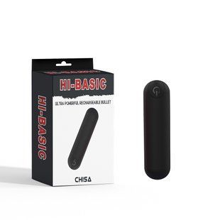 Віброкуля, що перезаряджається з акумулятором Chisa Hi-Basic Ultra Powerful Rechargeable Bullet, чорний