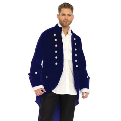 Длинное бархатное пальто синего цвета Leg Avenue, размер L