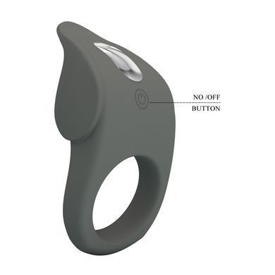 Ерекційне віброкільце PRETTY LOVE Master Ring силіконове, сіре, 8.7 х 5 см