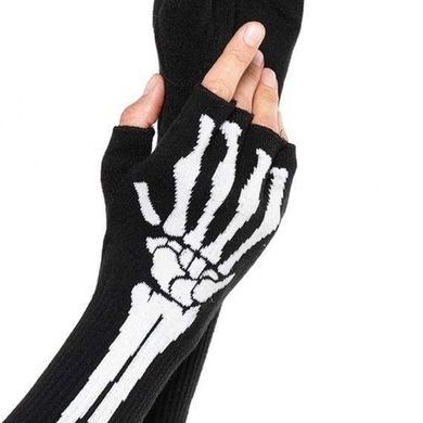 Рукавички без пальців Leg Avenue Skeleton Fingerless Gloves, чорні, O/S