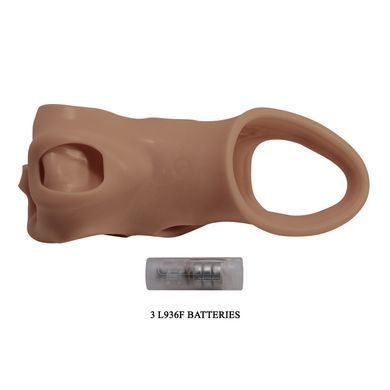 Удлиняющая вибронасадка на пенис Pretty Love Penis Sleeve, реалистичная, 22 х 5,5 см