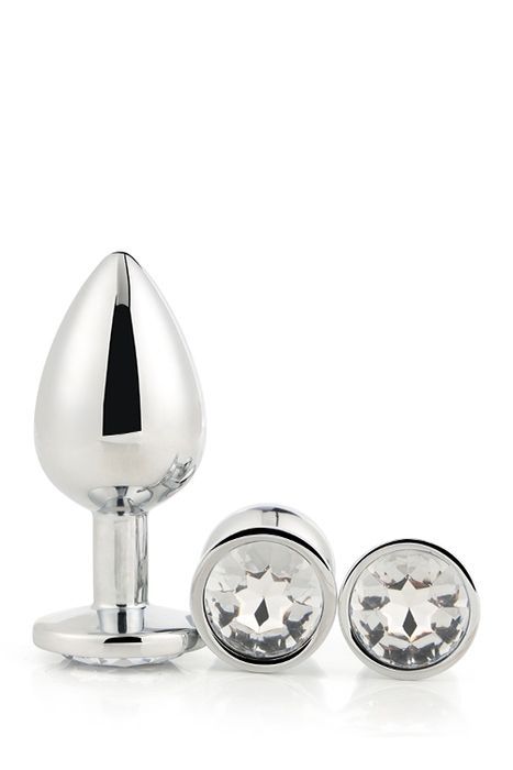 Набір анальних пробок Dream Toys GLEAMING LOVE SILVER PLUG SET