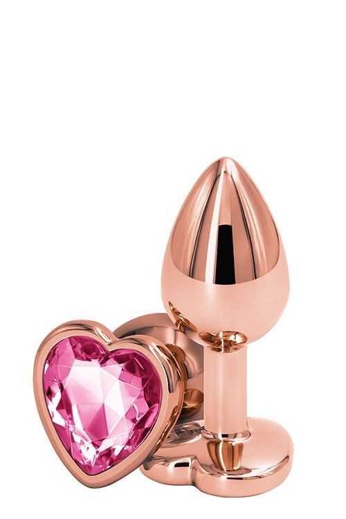 Анальна пробка REAR ASSETS ROSE GOLD HEART PINK, s
