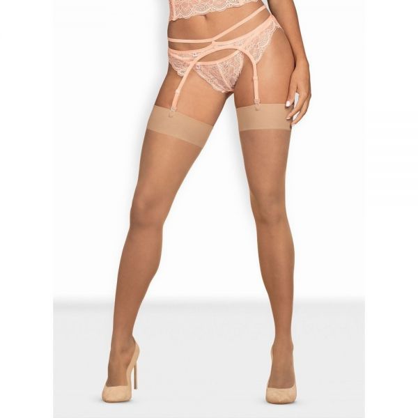 Панчохи тілесні Obsessive S800 stockings nude S / M, Бежевий, S/M