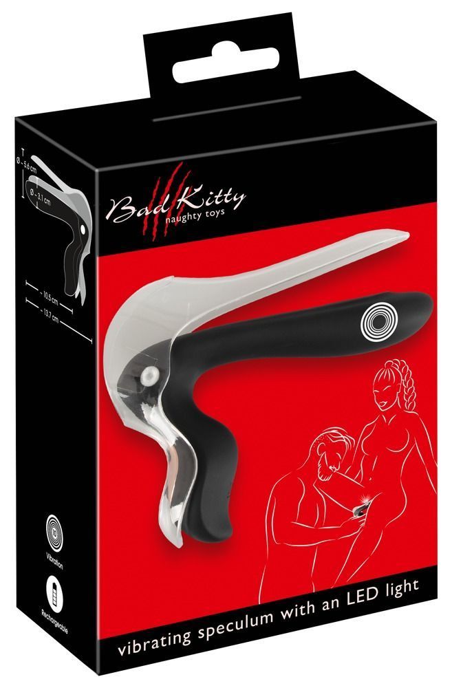 Расширитель для вагины Bad Kitty Vibrating Speculum со встроенным светодиодом и вибрацией