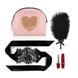 Набор в сумочке вибратор-помадка, перышко и маска Rianne S Essentials Kit d'Amour Roze/Goud