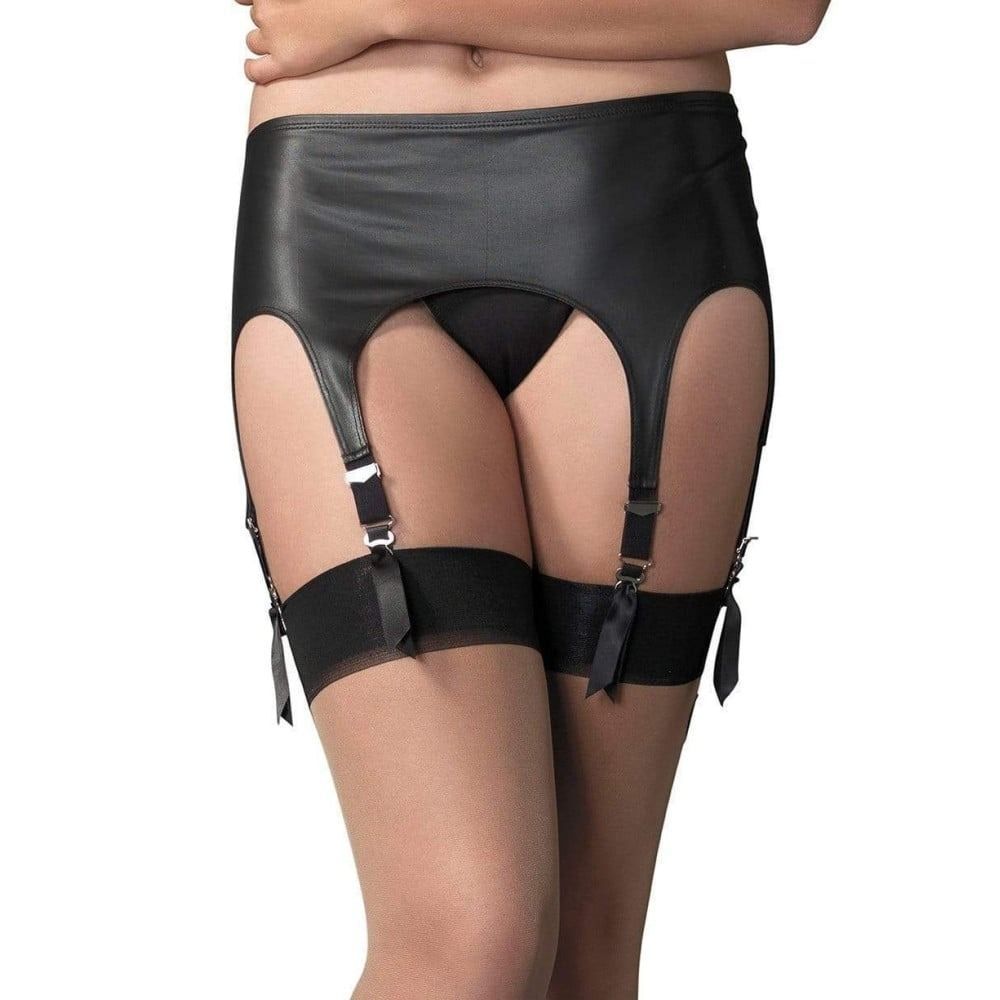 Матовый пояс для чулок с подвязками Leg Avenue, черный O\S