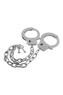 Металлические наручники GP Metal Handcuffs на длиной цепочке, серебристые