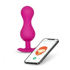 Вагинальные шарики смарт Gvibe, на жесткой сцепке, управление с приложения, розовый, 8 х 3 см