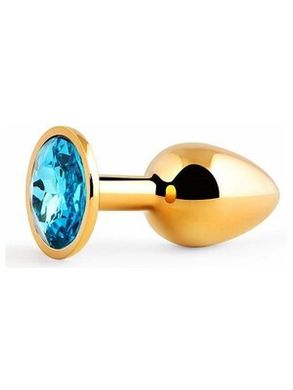 Анальна пробка з каменем Chisa Hi-Basic Gold Blue Gem Anal Plug, Золотой/Синий