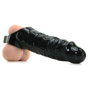 Насадка на пеніс, що подовжує Mamba Master Series, чорна, 23 х 4.6 см