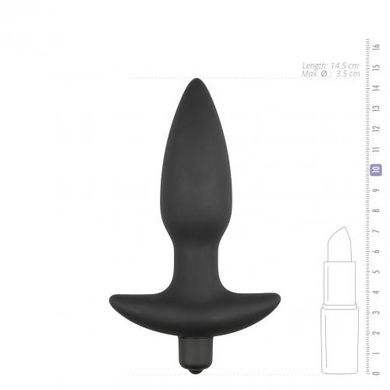 Анальная пробка с вибрацией Easytoys, силиконовая, чёрная, 14.5 х 3.5 см