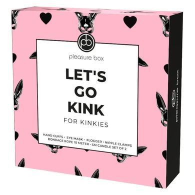 Набор БДСМ Pleasure Box Lets Go Kink наручники, маска, флогер, зажимы, веревка, свечи, 7 предметов