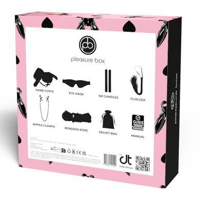 Набор БДСМ Pleasure Box Lets Go Kink наручники, маска, флогер, зажимы, веревка, свечи, 7 предметов
