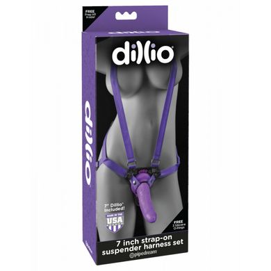Страпон на ремнях Dillio 7 Strap-On Suspender Harness