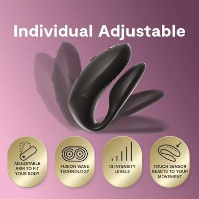 Вибратор для пар We-Vibe Chorus Pro Satin Blackс пультом и приложением, черный