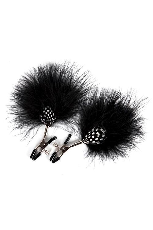 Затискачі для сосків з пір'ям GP FEATHER NIPPLE CLAMPS BLACK