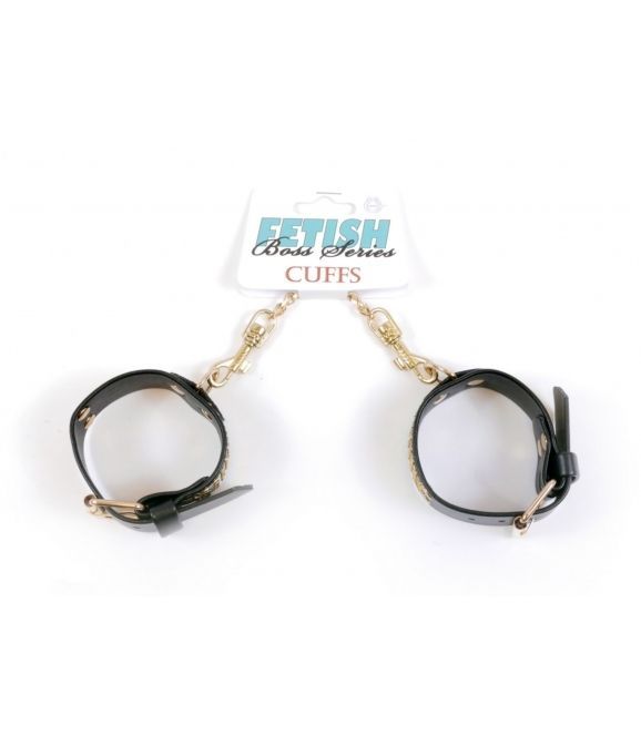 Наручники Fetish Boss Series Handcuffs with cristals 3 cm Gold