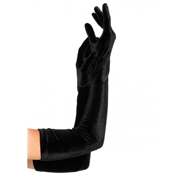 Сексуальные перчатки Stretch Velvet Opera Length Gloves от Leg Avenue, черные O\S