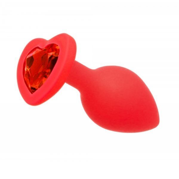 Анальна пробка Red Silicone Heart Red, M