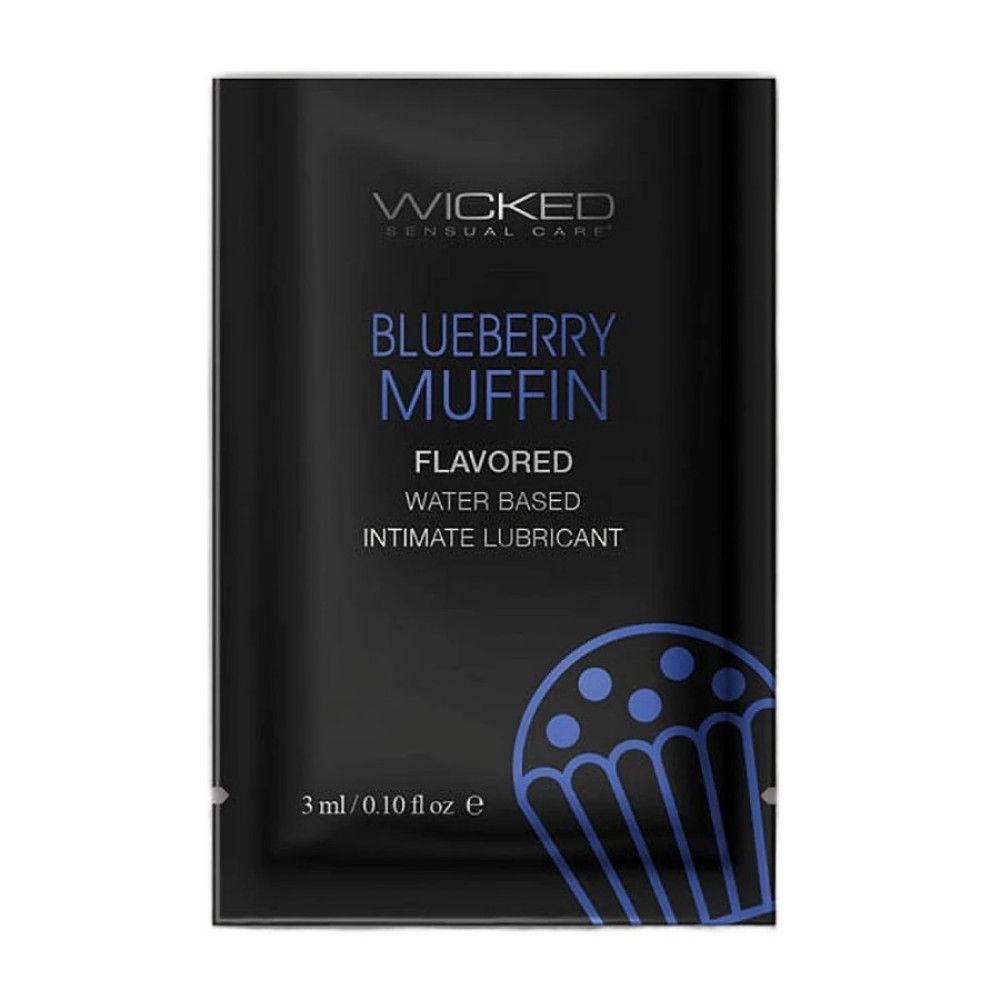 Пробник лубриканта Wicked Aqua Blueberry Muffin (черничный маффин) на водной основе, 3 мл