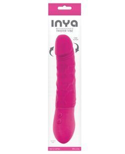 Вибратор Realistic Vibrating Silicone Dildo Rechargeable 7 Speeds Inya Twister 9 In. Pink