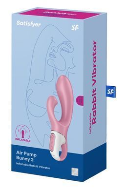 Вибратор кролик Satisfyer Air Pump Bunny 2 с технологией давления воздуха, розовый