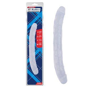 Фаллоимитатор&nbsp;двухсторонний прозрачный&nbsp;Chisa&nbsp;Hi-Rubber 32,5 см *3,5 см