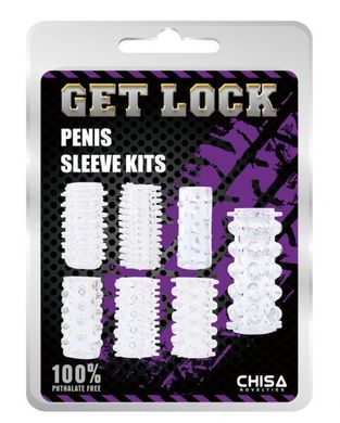 Набір насадок GK Power Penis Sleeve Kits-Clear, Прозрачный, Універсальний