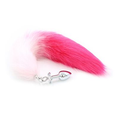 Анальная пробка из искусственного меха DS Fetish Anal plug faux fur fox tail pink/fushia polyeste