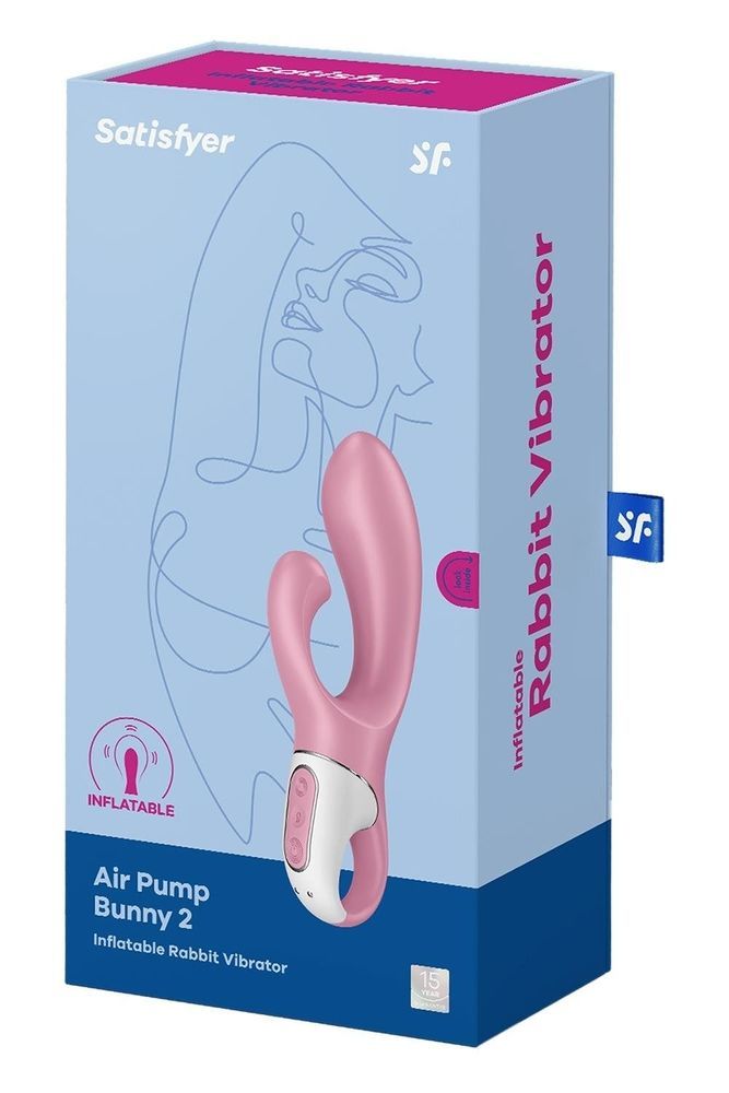 Вибратор кролик Satisfyer Air Pump Bunny 2 с технологией давления воздуха, розовый