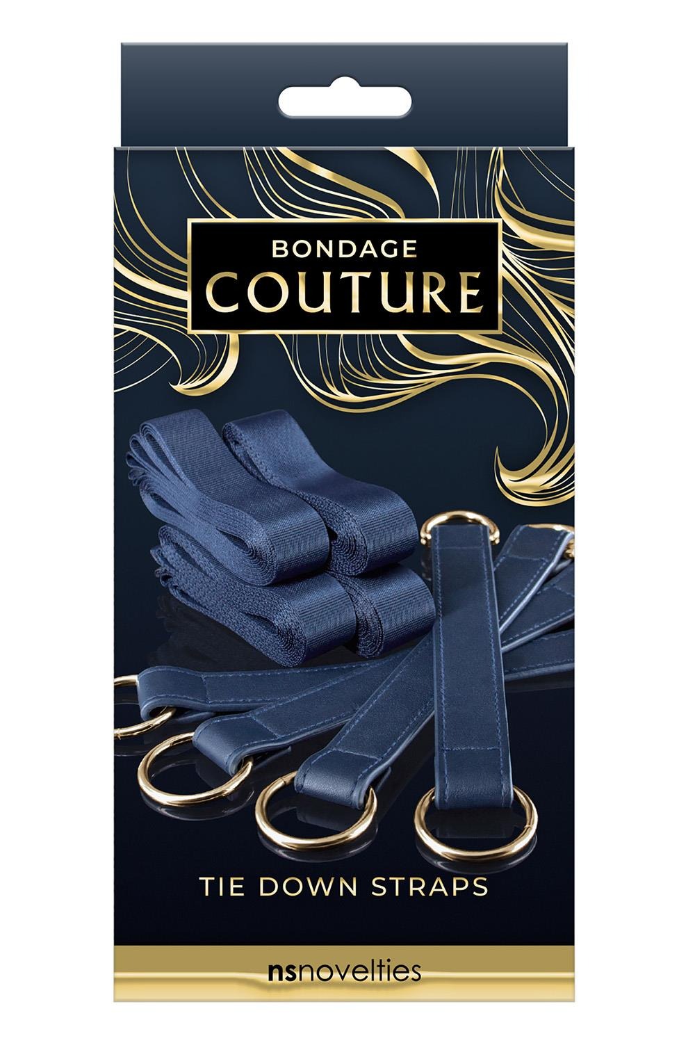 Система фіксації до ліжка NS Novelties BONDAGE COUTURE TIE DOWN STRAPS BLUE
