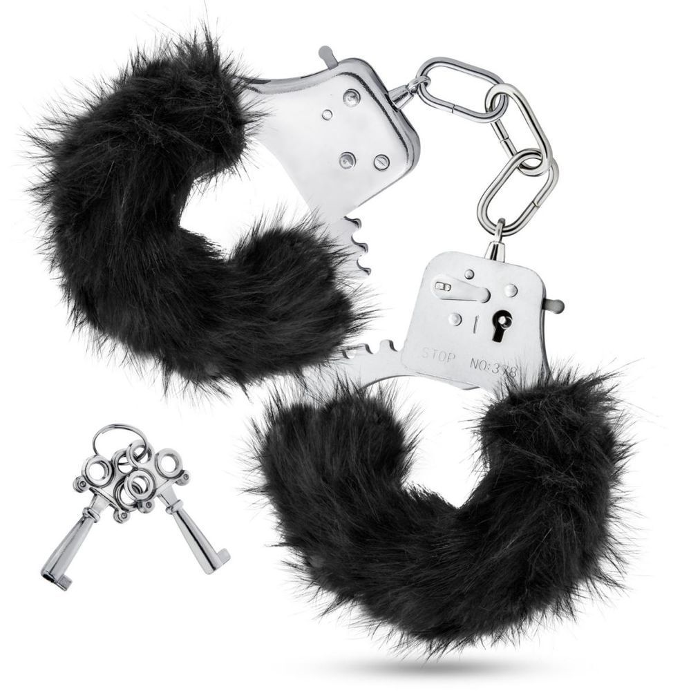 Наручники с мехом Blush Temptasia - Plush Fur Cuffs - Black