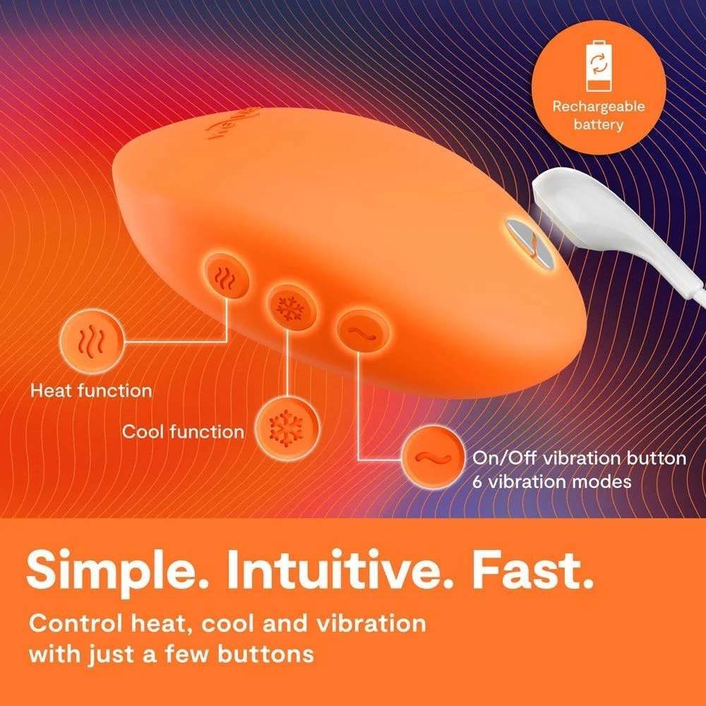 Кліторальний вібратор We-Vibe Temp Tangerine з функцією нагрівання та охолодження, помаранчевий