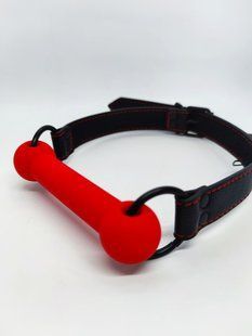 Кляп DS Fetish Mouth silicone gag red/black