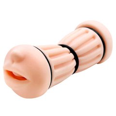 Мастурбатор двухсторонний рот и вагина Crazy Bull, реалистичный, с кольцами, 17.5 см