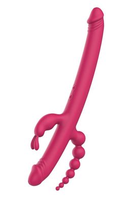 Вібратор із 4 стимулюючими кінцями Dreamtoys Anywhere Pleasure Vibe Essentials, рожевий