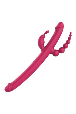 Вібратор із 4 стимулюючими кінцями Dreamtoys Anywhere Pleasure Vibe Essentials, рожевий