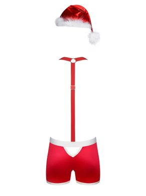 Чоловічий костюм містера Санта Клауса Obsessive Mr Claus Червоно-білий S\M