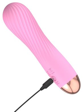 Мини-вибратор с волнообразным рельефом Cuties, розовый