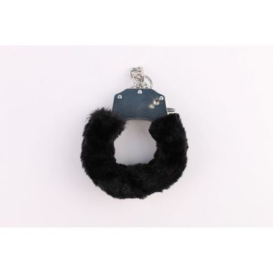 Наручники метал с мехом черные Fur-lined Handcuffs Hi-Basic Chisa