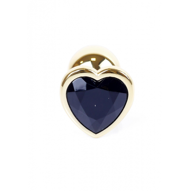 Анальная пробка с камнем в форме сердца Black Jewellery