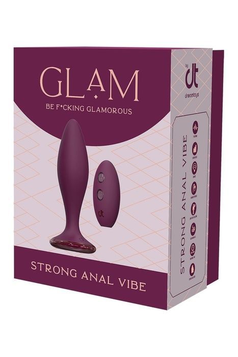 Анальный вибратор Dreamtoys Glam с пультом, фиолетовый, 12.8 см
