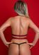 Портупея Taboom Bondage in Luxury із золотистою фурнітурою, бордова, S-M