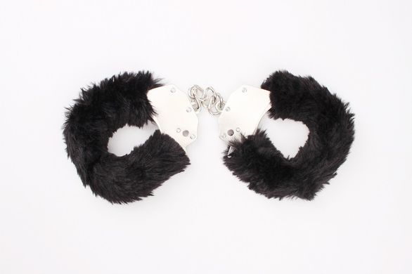 Наручники&nbsp;металеві&nbsp;Chisa Hi-Basic Fur-lined&nbsp;Handcuffs з&nbsp;чорним хутром